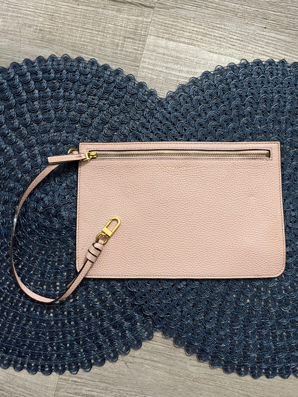 Tory Burch Pebbled Leather Wristlet Clutch